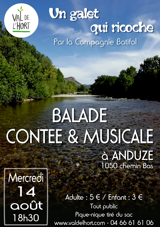 Affiche Balade conte & musicale Anduze Un galet qui ricoche