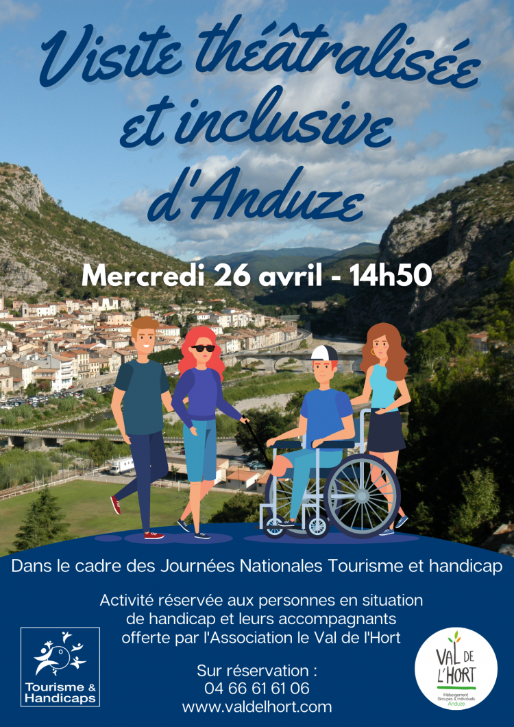 Affiche Visite thtralise et inclusive d'Anduze le 26 avril 2023